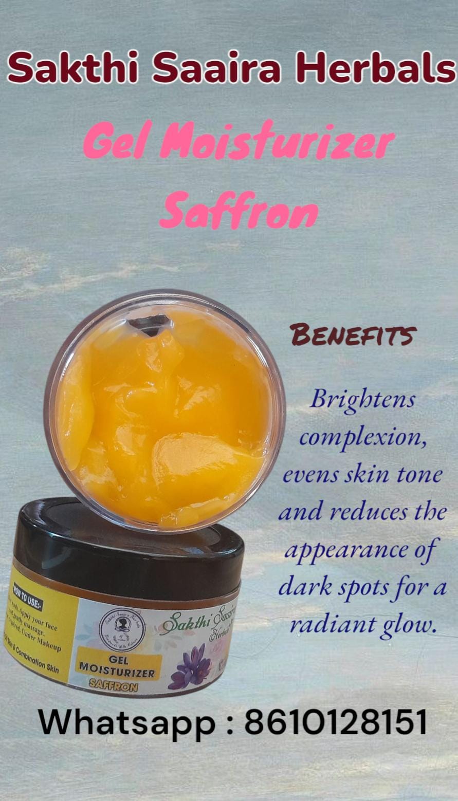 Saffron Face Gel Moisturizer