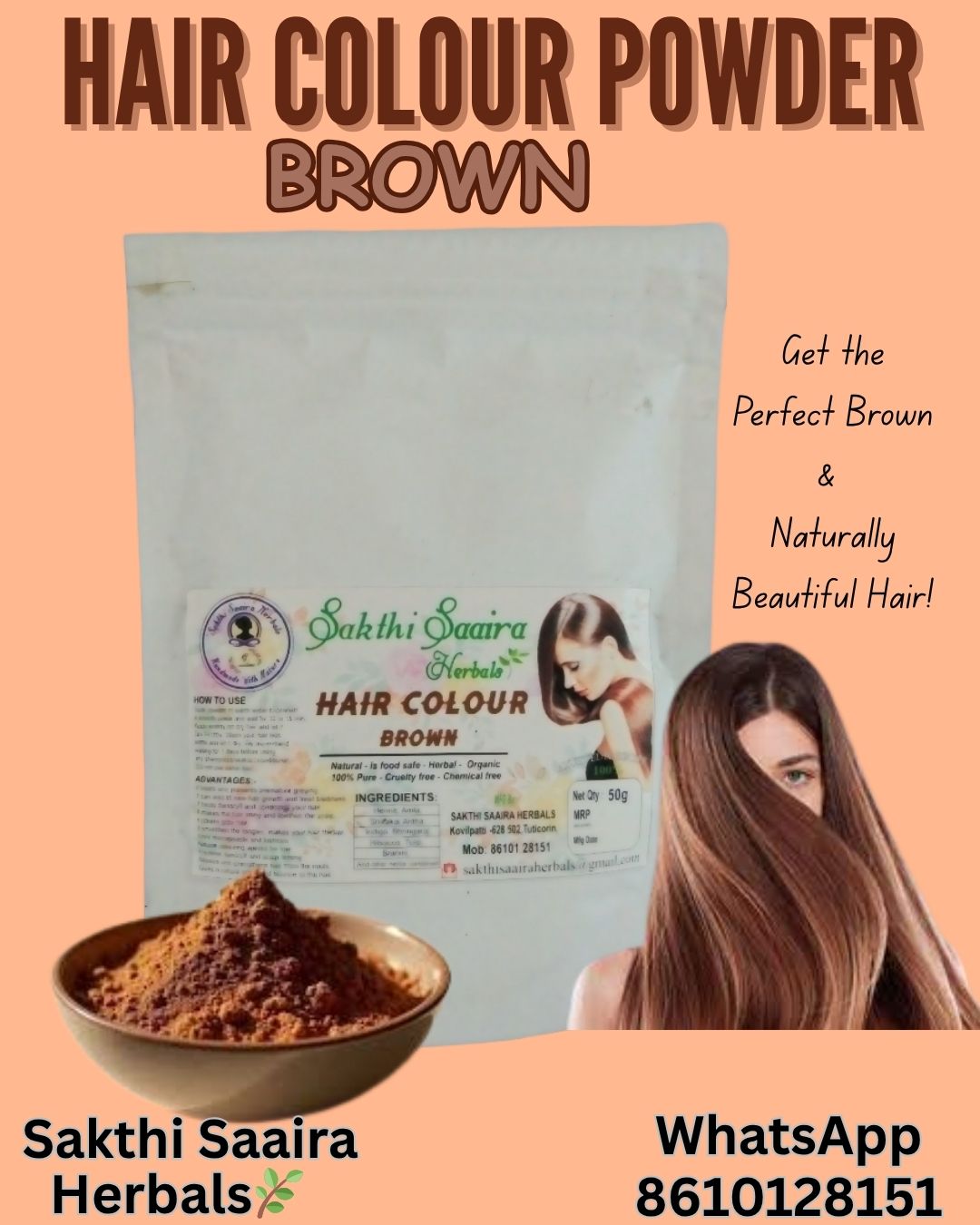 Brown Hair Colour Powder