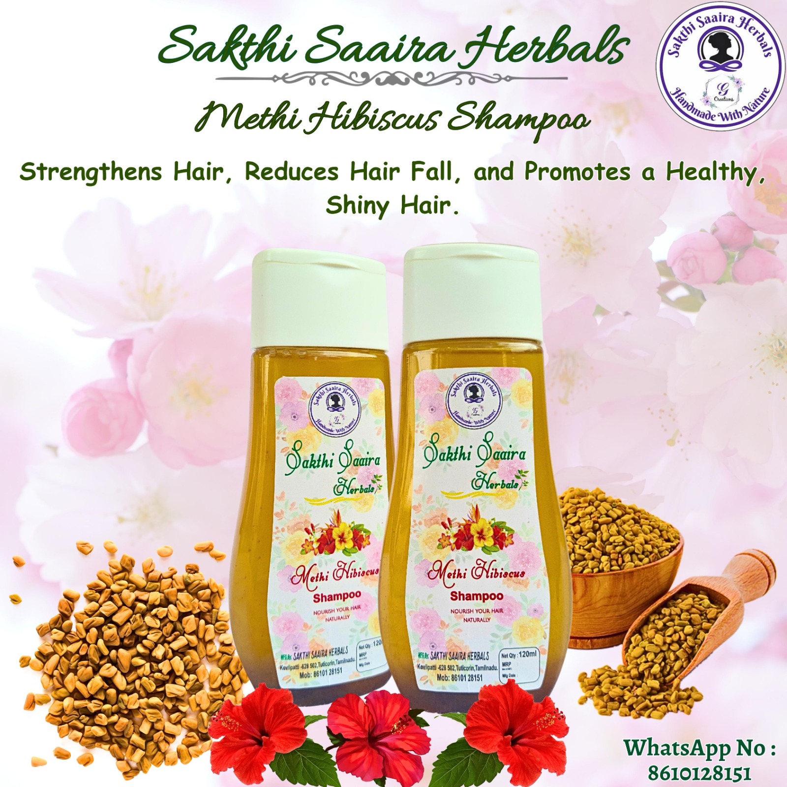 Methi Hibiscus Shampoo 120ml - Image 2