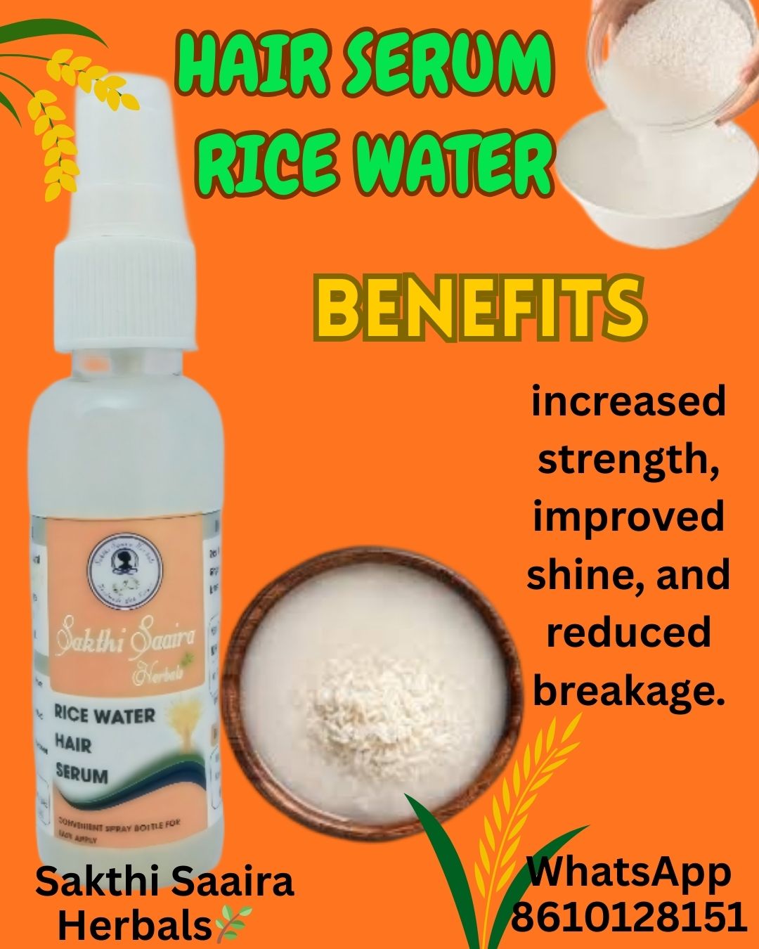 Rice Water Hair Serum 50ml - Image 2