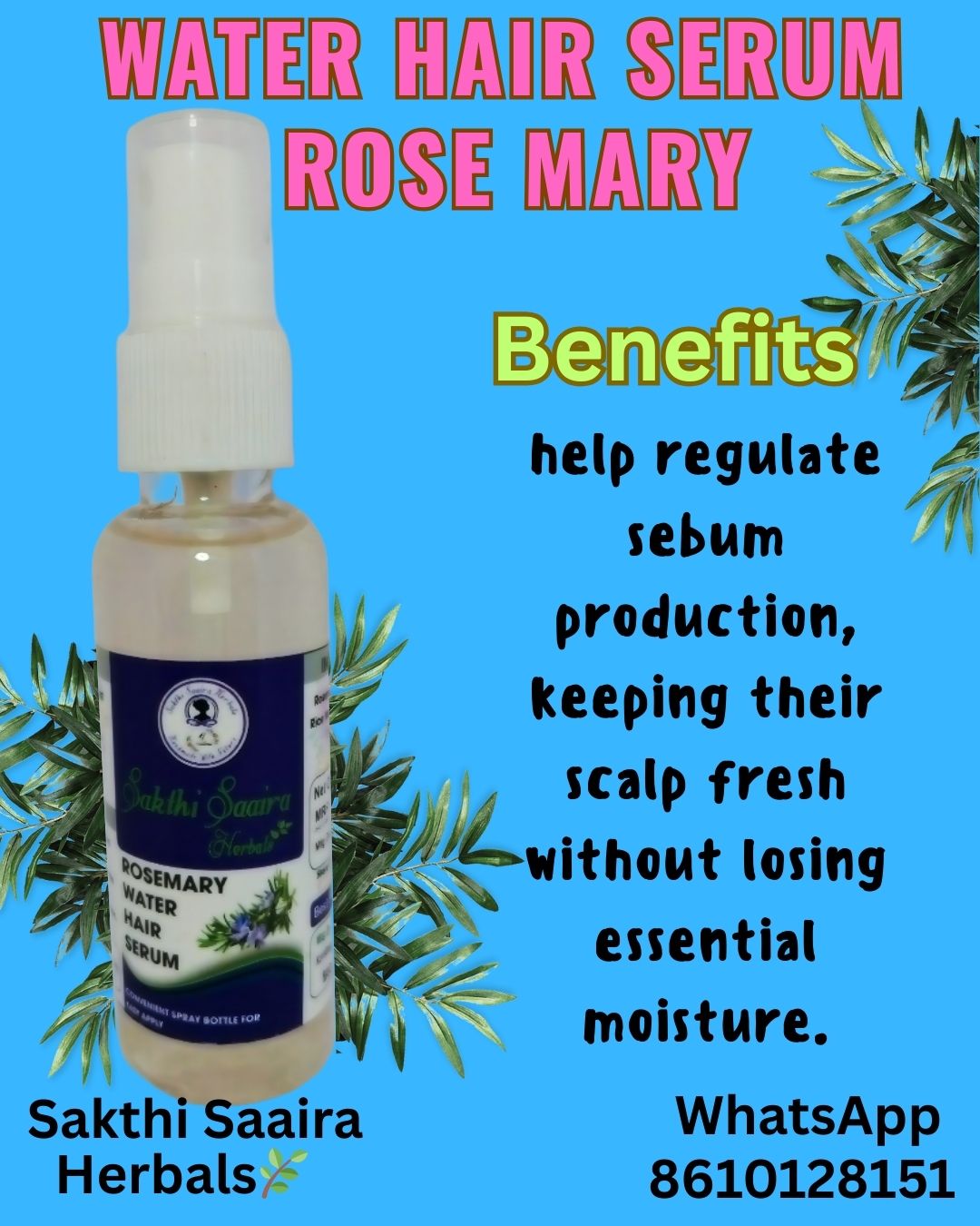 Rosemary Water Hair Serum 50ml - Image 2