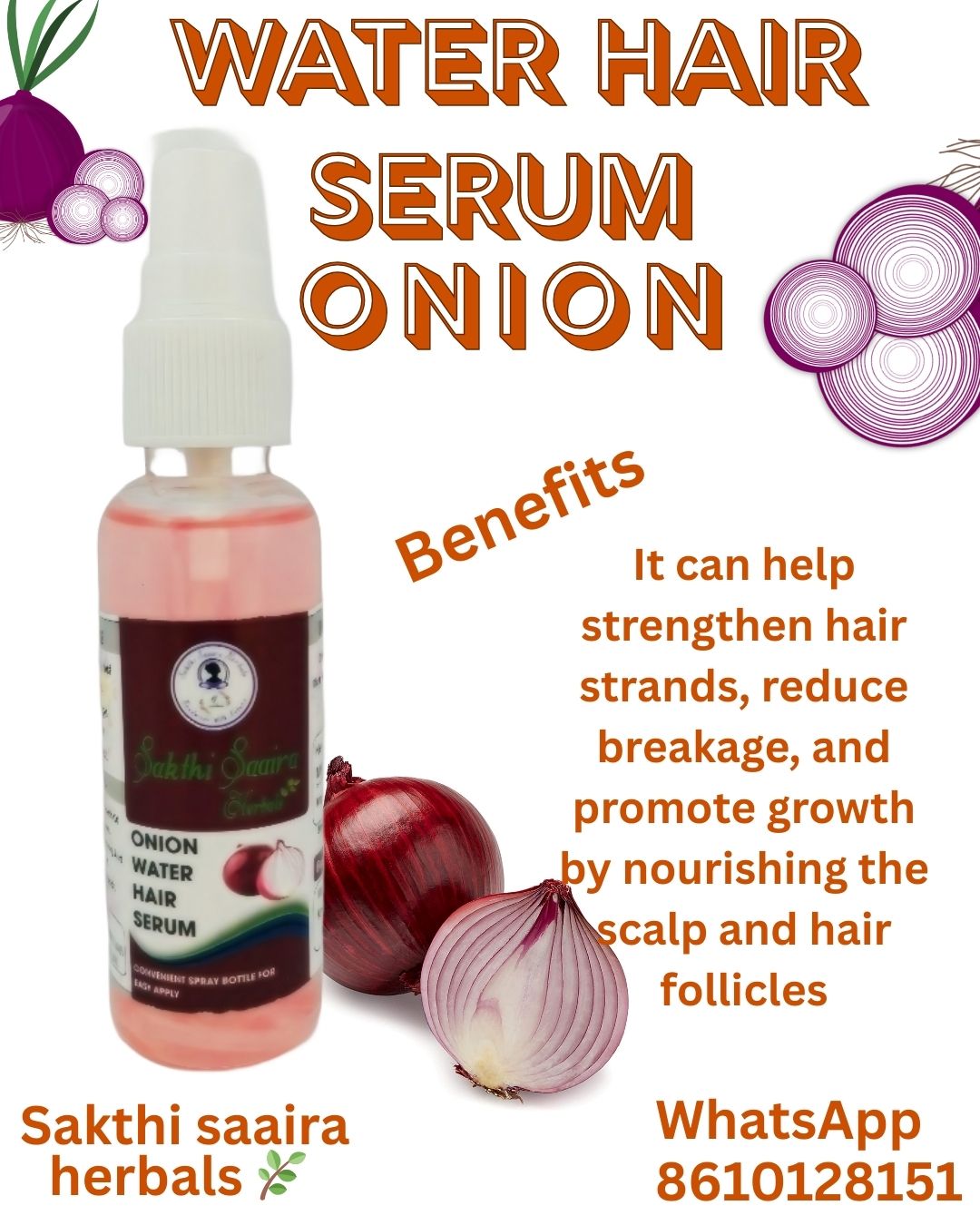 Onion Water Hair Serum 50ml - Image 2