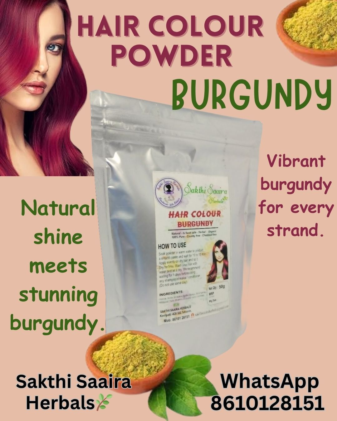 Burgundy Hair Colour 50g - Image 2